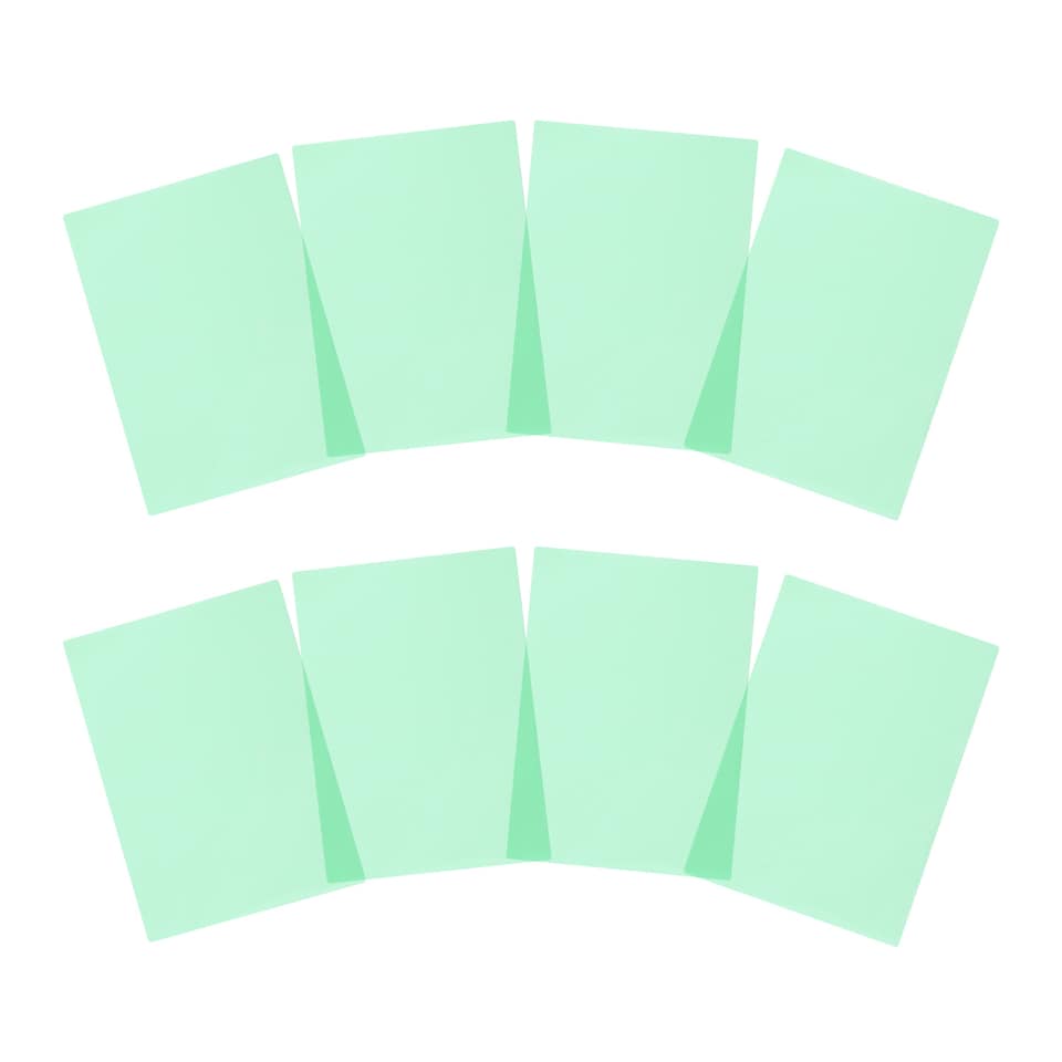 image 1 of Pack of 8 A4 Plain Green Dyslexia Overlay Reading Sheets  - PET Material, Rounded Corners | Green | Green