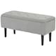 image 1 of HOMCOM 15" Ottoman Storage Box with Wooden Legs and 47L Storage Capacity, Grey