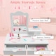 image 4 of COSTWAY 2 in 1 Kids Vanity Set Kids Wood Vanity Table White