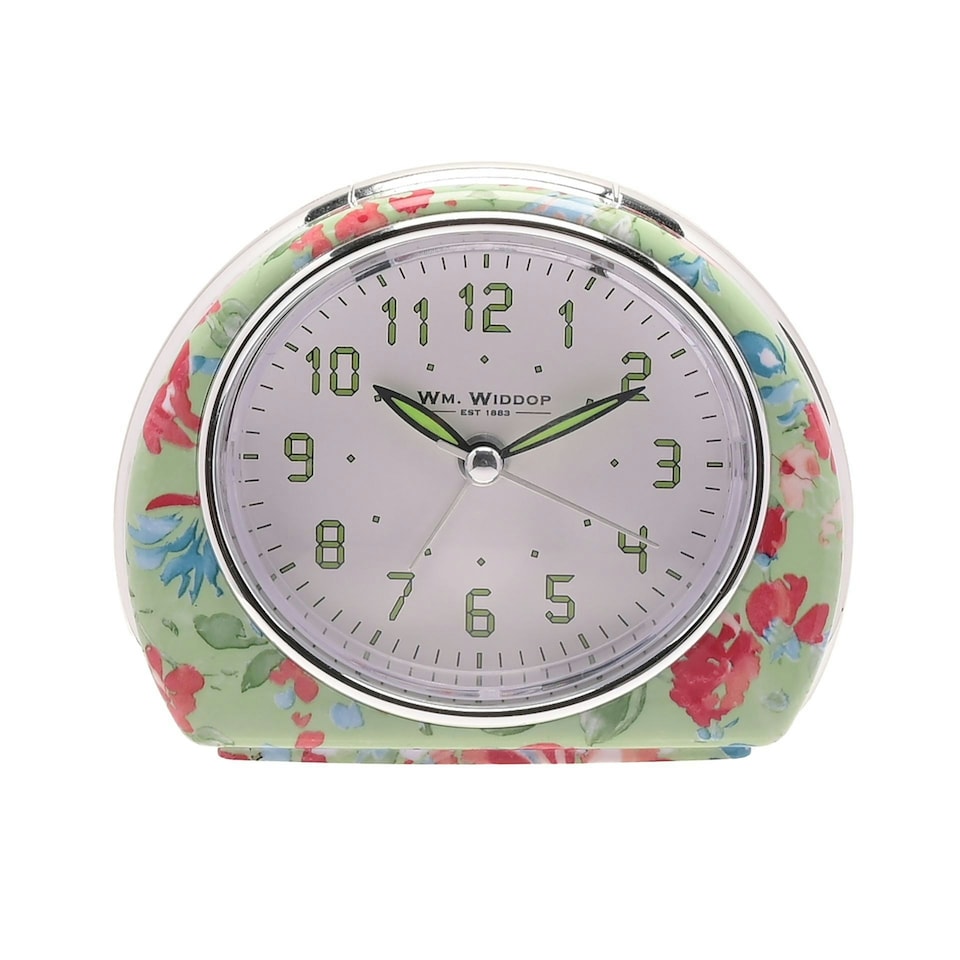 image 1 of Wm.Widdop Quartz Alarm Clock - Green Leaf Design L/S/C Green