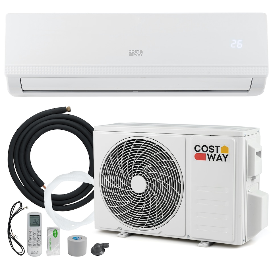 image 1 of COSTWAY 9000 BTU Mini Split Air Conditioner AC Unit with Heat Pump