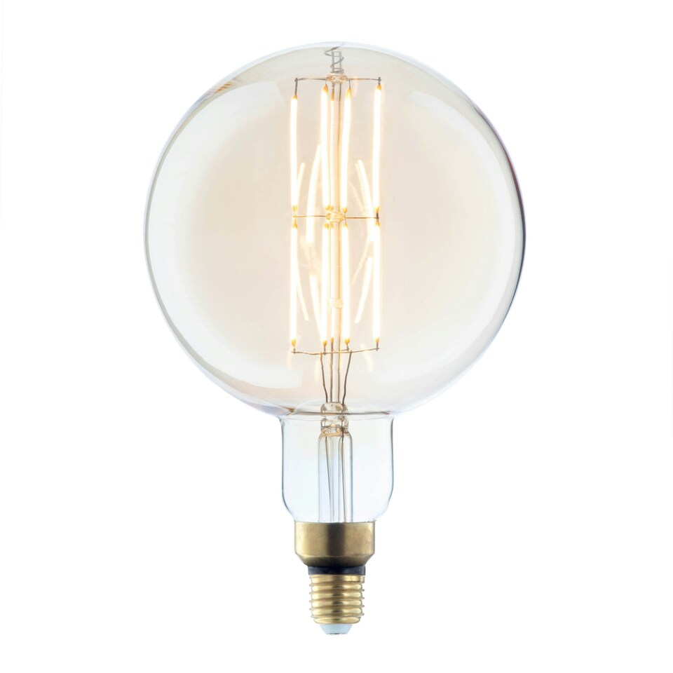 image 1 of BHS 6 Watt LED Oversized Vintage Style ES E27 Globe Filament Bulb, Amber