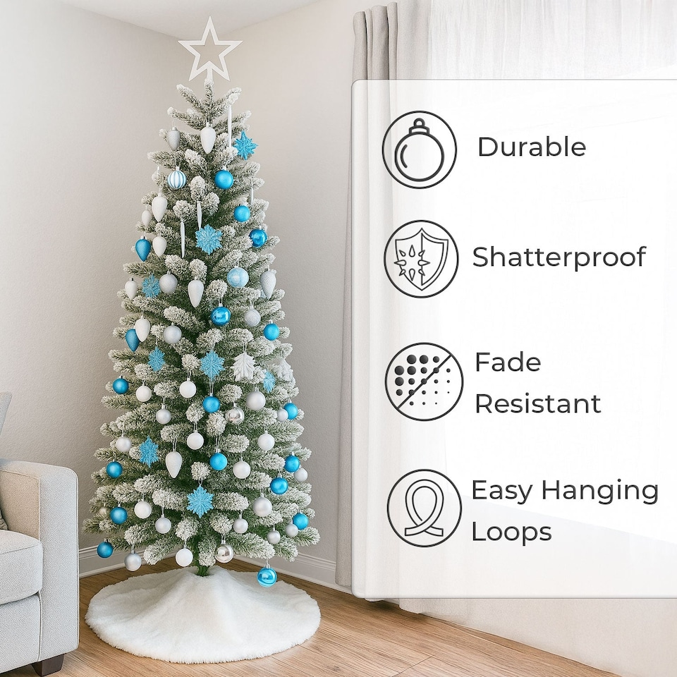 image 1 of Neo Large 110PCS Christmas Tree Bauble Ornaments Set | Blue