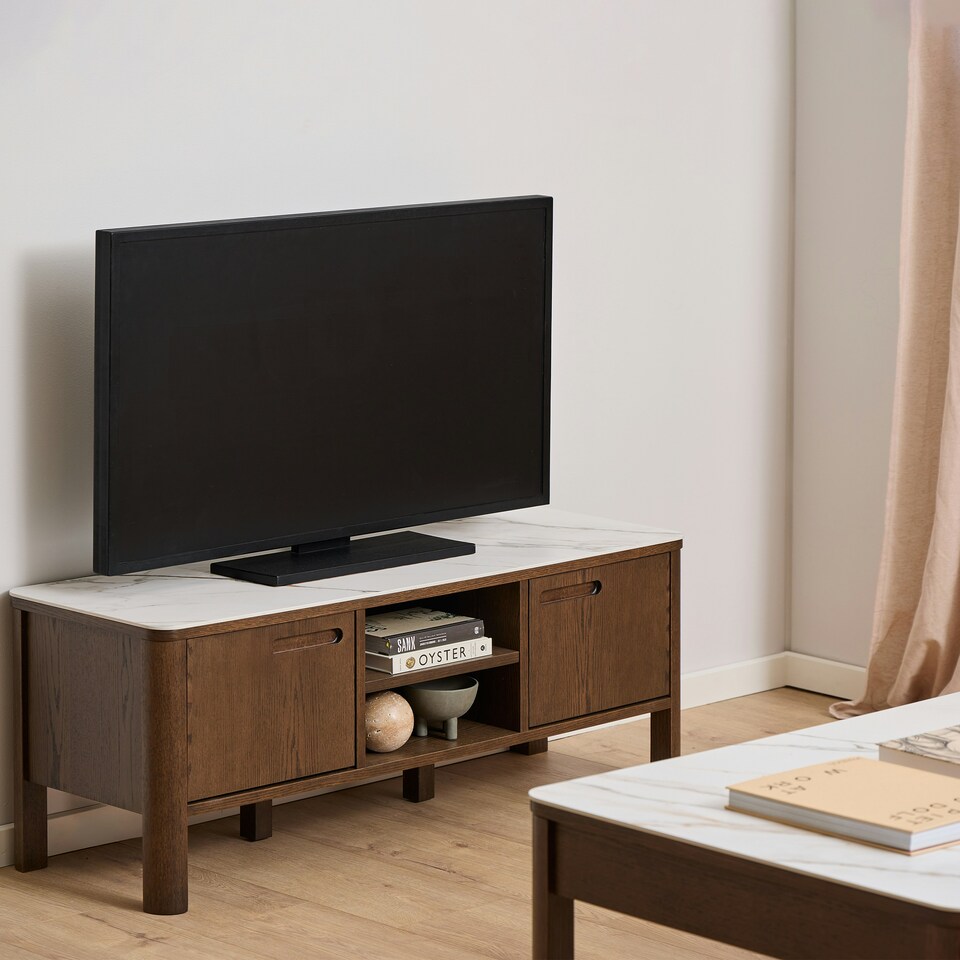 image 1 of Southampton TV Unit 2 Doors 1 Shelf in Ceramic Cream Cream