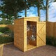 image 2 of 4 x 4 Modular Garden Shed Windowless Wooden Shiplap Pent Tongue and Groove Storage Brown