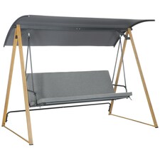 Outsunny Garden Swing Bench with Adjustable Canopy and Cushioned Seat