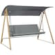 image 1 of Outsunny Garden Swing Bench with Adjustable Canopy and Cushioned Seat