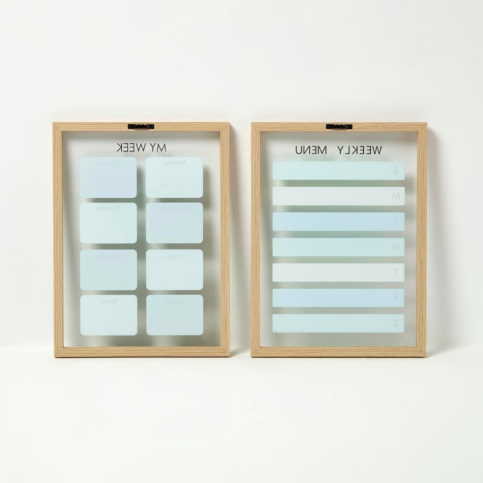 image 1 of Homescapes Weekly Memo Board and Meal Planner, Set of 2