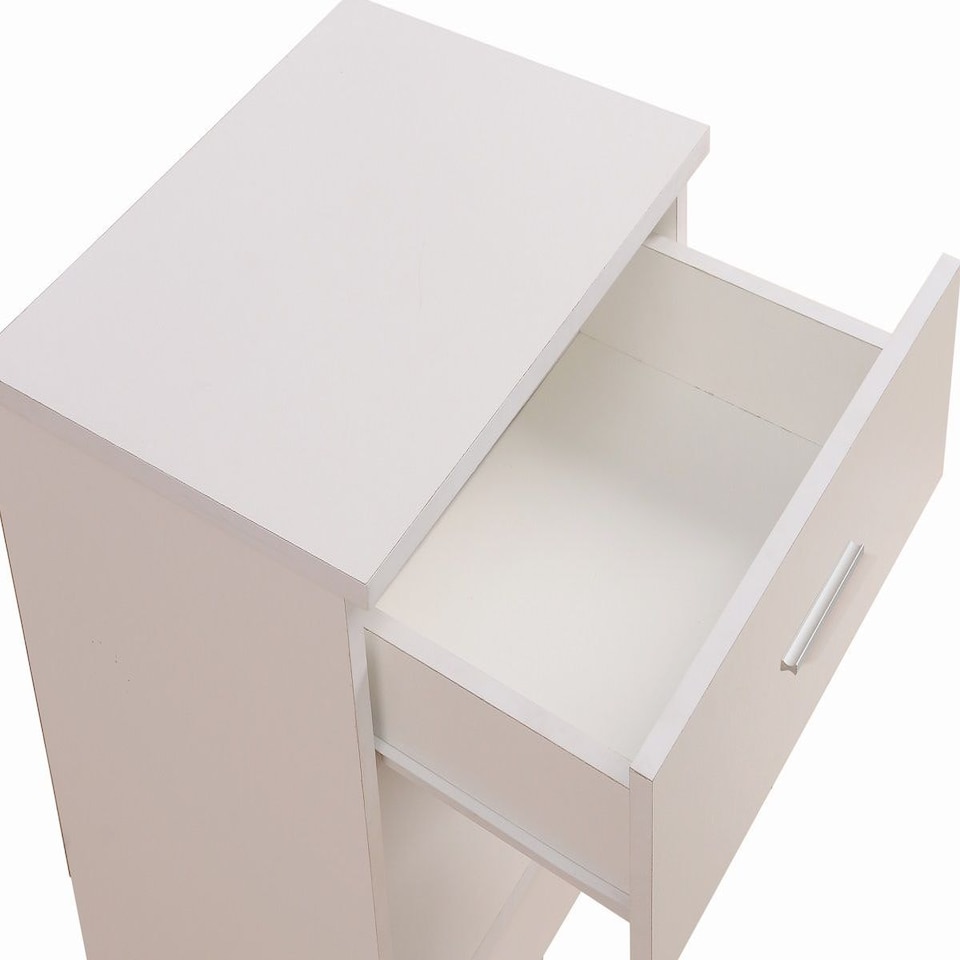 image 1 of Rio Costa Nightstand with 1 Drawer White Finish