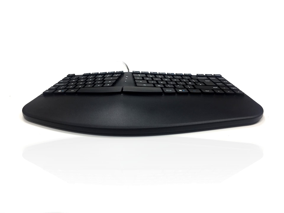 image 1 of Accuratus Contour Keyboard - USB Sculptured Ergonomic Split Key Multimedia Keyboard with Reverse Tilt - Black
