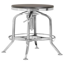 Gator Ash Wood Silver Chromed Metal Stool Silver