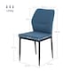 image 3 of HOMCOM Velvet Dining Chairs Set of 2, Modern Armless Upholstered Kitchen Chairs with Metal Legs, Curved Back and Padded Seat, for Dining Room, Bedroom, Living Room, Blue | Blue