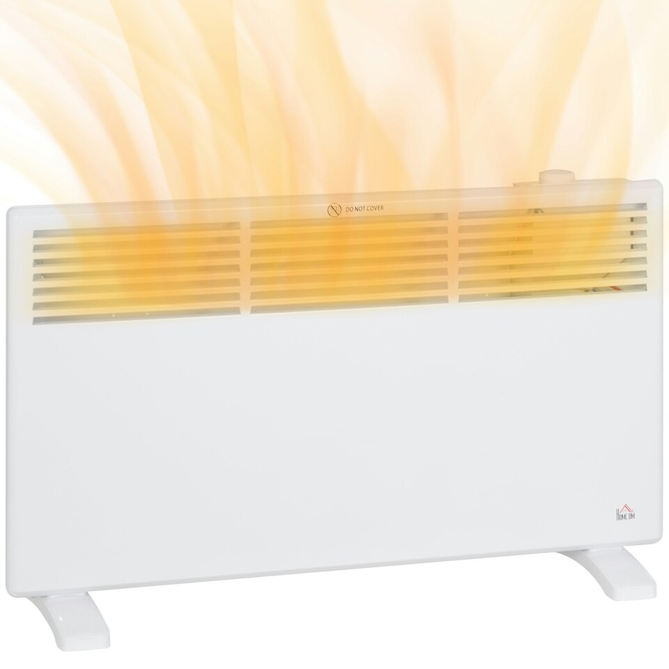 image 1 of HOMCOM 1500W Panel Heater, Low Energy Electric Heater for Home, White