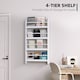 image 4 of HOMCOM Bookcase, 4 Tier Wall Mounted Bookshelf, 15cm Depth Storage Shelving Rack for Bedroom Nursery Office Home, Accessories Supplies, White