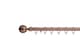 image 2 of Lister Cartwright 28mm Antique Copper Extendable Metal Curtain Pole Set Rings with Ribbed Ball Finial (120 - 210 cm)