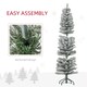 image 6 of HOMCOM 5ft Artificial Pencil Christmas Tree with 263 Snow Flocked Branches, Metal Base, Realistic mas Tree, White
