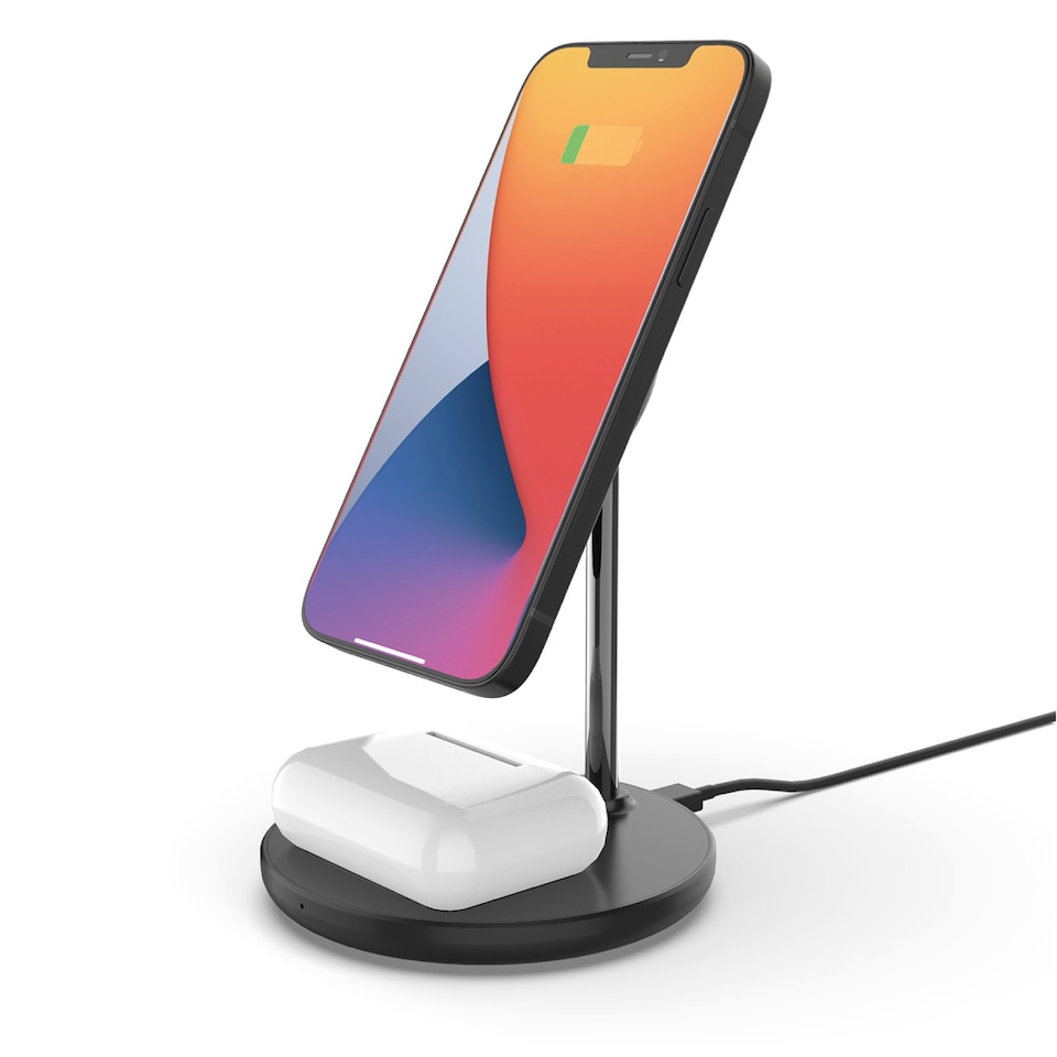 image 1 of SilverLabel 2 in 1 Wireless Charging Stand Black