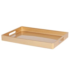 Argon Tableware 3x Serving Trays - 34.5 x 25cm - Rectangular Tray Metallic Decorative Breakfast Tray Melamine Food Tray | Gold | Gold | One Size | 3