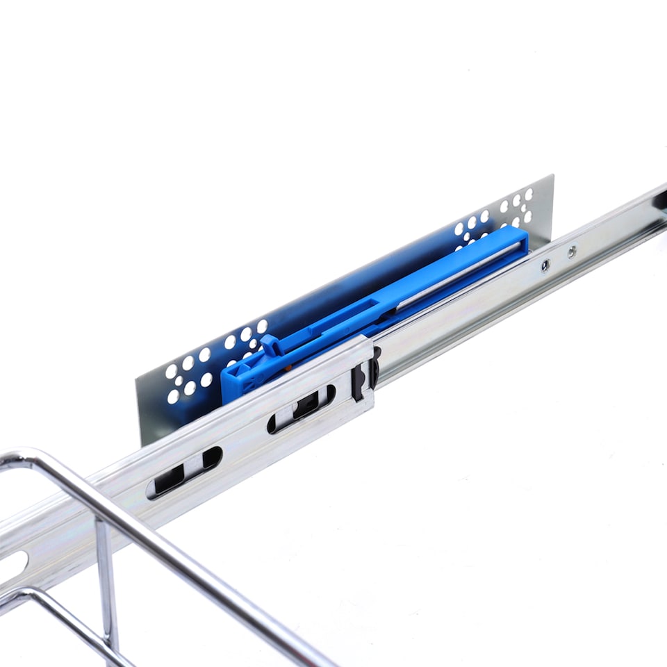 image 1 of Living and Home 2Pcs Metal Sliding Pull Out Wire Basket Organizer For 400mm Cabinet | Silver