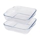 image 1 of Argon Tableware Square Glass Oven Dishes - 24cm x 21cm - Pack of 2 Clear