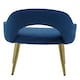 image 4 of Interiors by Premier Midnight Velvet Dining Chair, Luxury Blue Velvet Dining Chair, Comfy Dining Chair with Gold Metallic Legs Blue