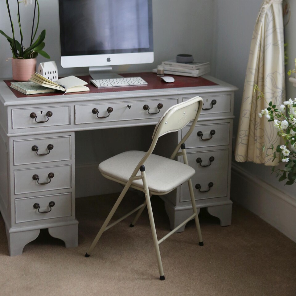 image 1 of Harbour Housewares Fabric Padded Metal Folding Chairs - Beige - Pack of 6 | Cream | Beige