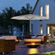 image 2 of Outsunny Solar Patio Garden Parasol with Lights for Outdoor Light Grey
