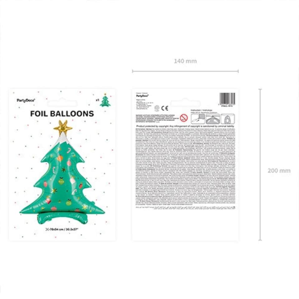 image 1 of Christmas Tree Standing Giant Air Fill Foil Balloon 94cm / 37 in