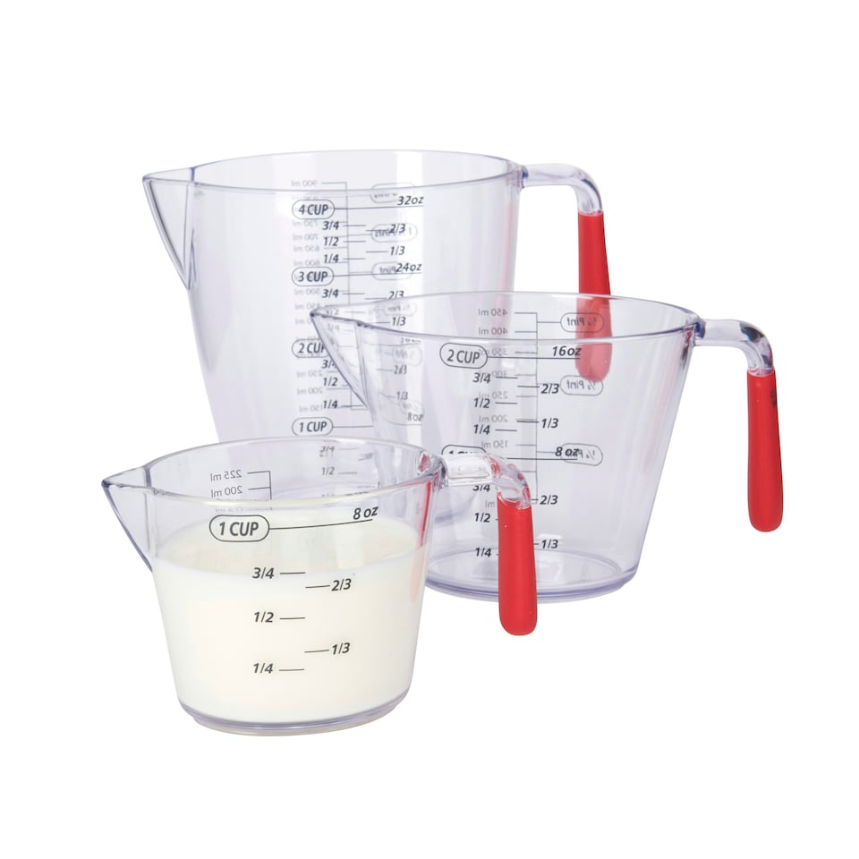 image 1 of Colourworks 3-Piece Acrylic Measuring Jug Set Red