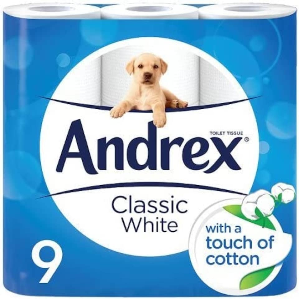 Andrex White Toilet Paper Classic Clean 9 Rolls x 4