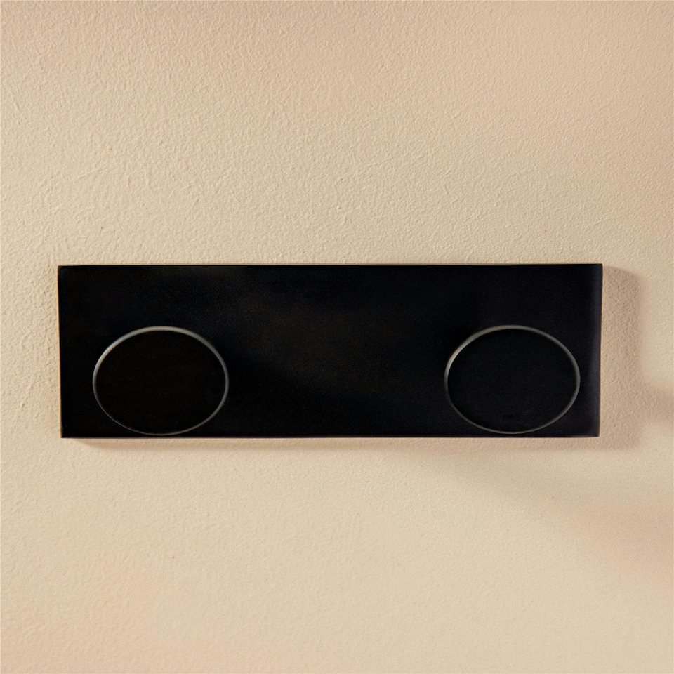image 1 of Cosmic Double Coat Hook with Durable Metal for Bathroom, Matt Finish Black