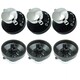 image 3 of SPARES2GO Control Knob for Belling  444445523, 444445724  New World 444441153 Gas Oven Cooker (Pack of 6 Knobs) Black | Silver
