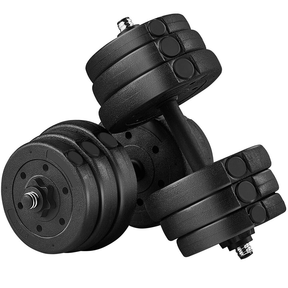 image 1 of Yaheetech 25kg Dumbbell Weight Set Black