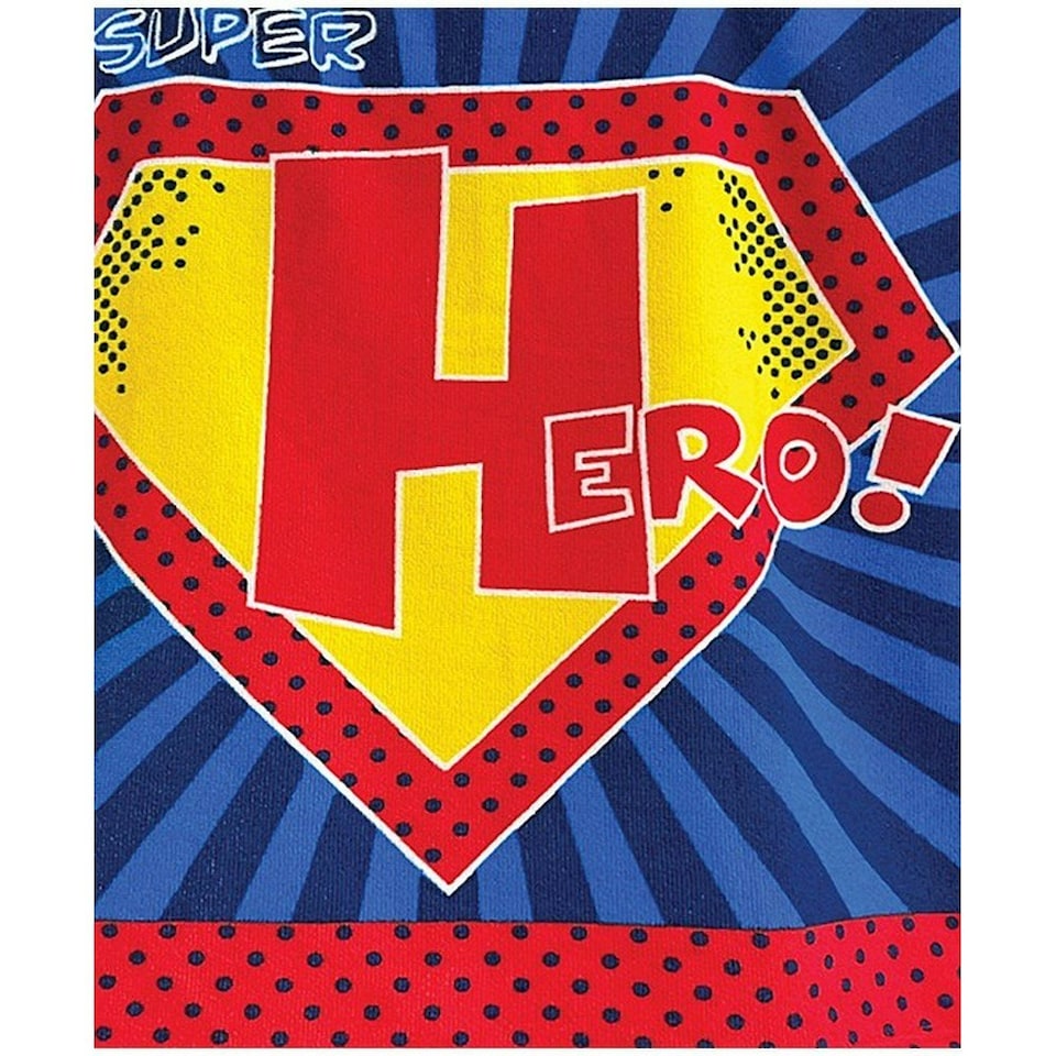 Home & Living Childrens/Kids Superhero Microfibre Hooded Towel - Blue/Red/Yellow - One Size Blue | One size