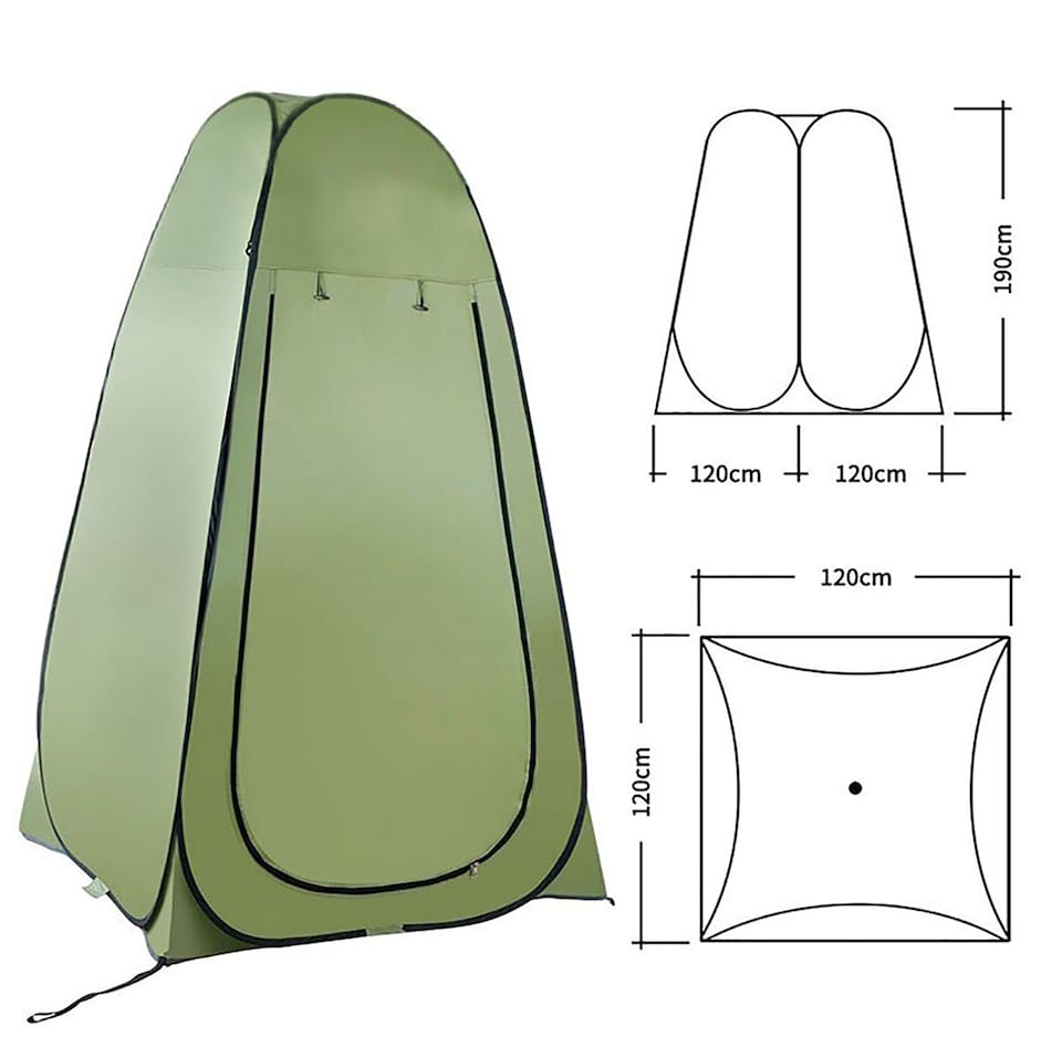 image 1 of Portable Pop Up Toilet Tent Instant Foldable Camping Privacy Shower Changing Tent - Green