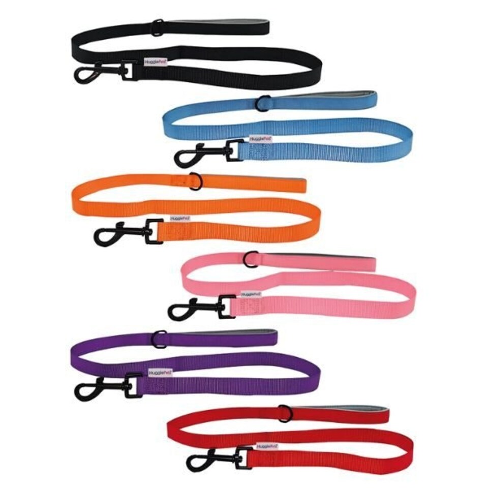 image 1 of HugglePets Padded Nylon Weatherproof Dog Lead Red