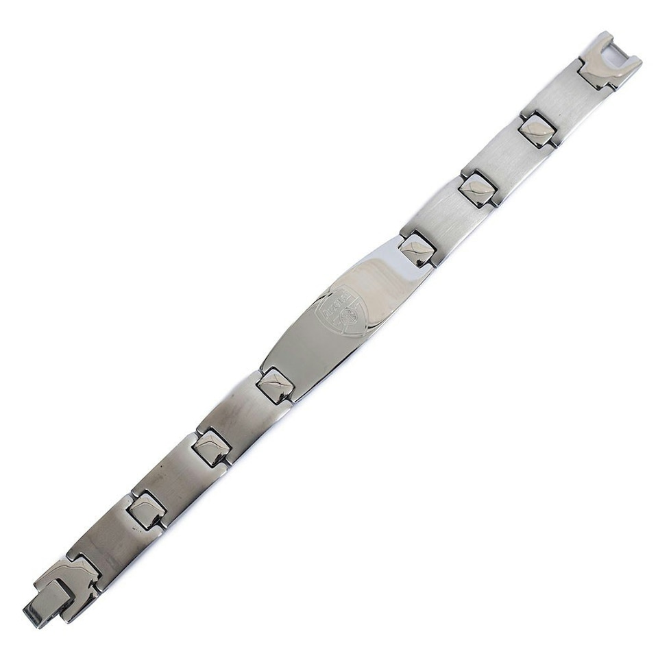 image 1 of Arsenal FC Oval Plate Bracelet - Silver - One Size