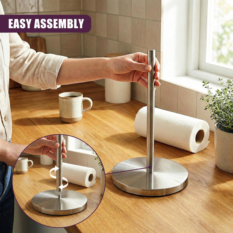 GEEZY Stainless Steel Kitchen Tissue Roll Holder - Tesco Groceries