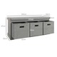 image 8 of HOMCOM Shoe Bench with Seat, Shoe Storage Bench Fabric Drawers, Grey White