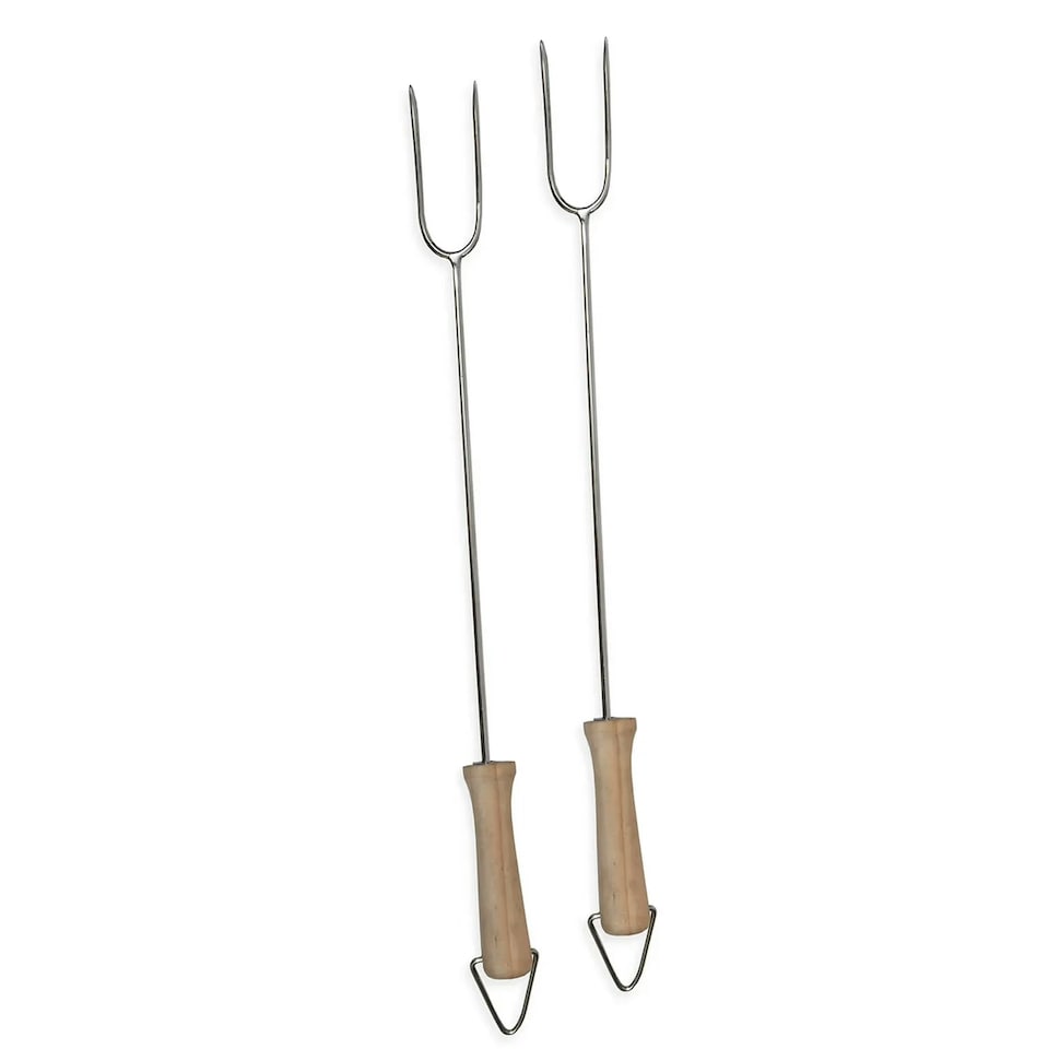 image 1 of Forks: 43cm BBQ Forks Set of 2, Stainless Steel | Silver