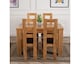 image 3 of Dakota 127 x 82cm Oak Small Dining Table and 4 Yale Chairs | Brown | Brown