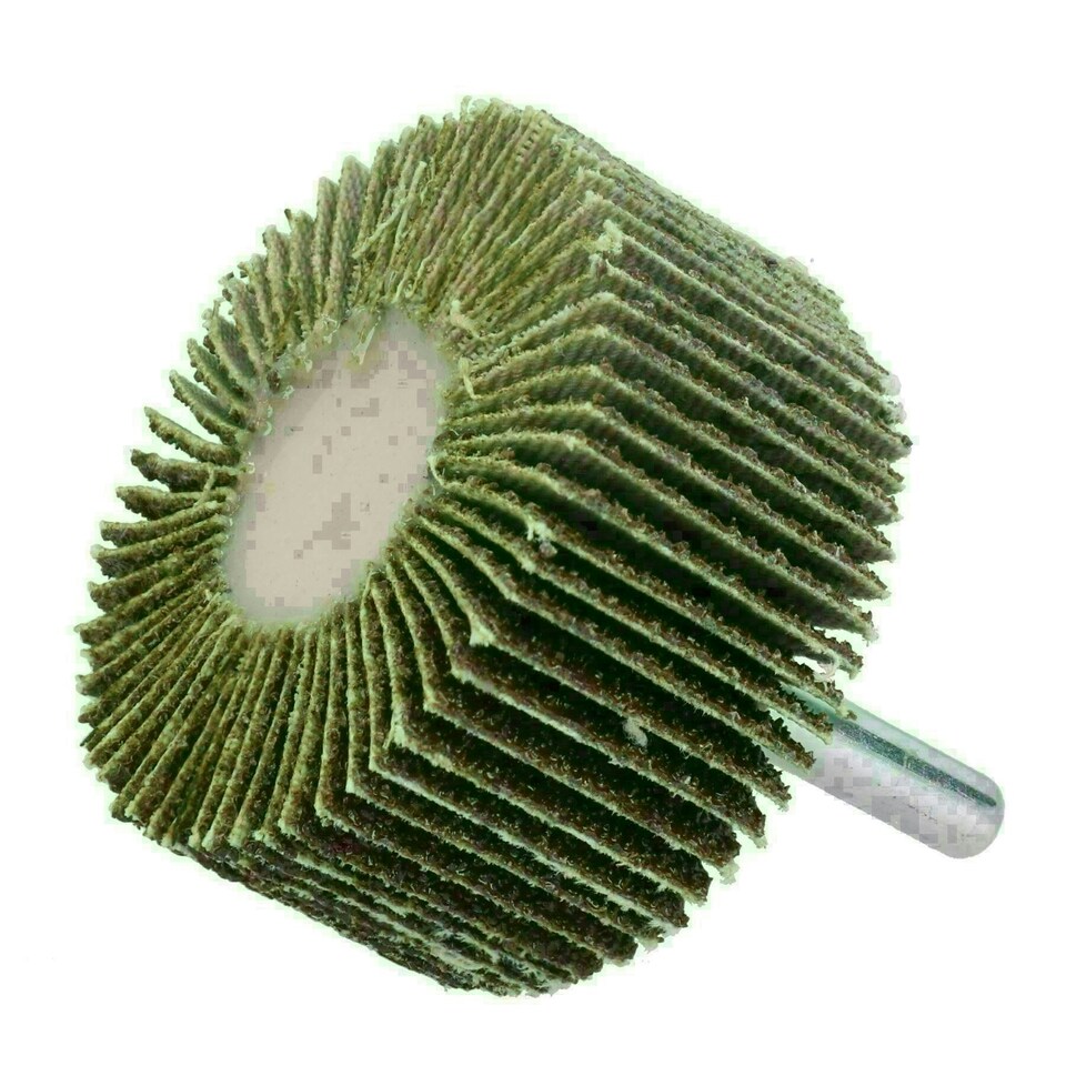 image 1 of 60 Grit 50mm Flap Wheel Disc Abrasive Sanding Pads For Drills 6mm Shank 20pc