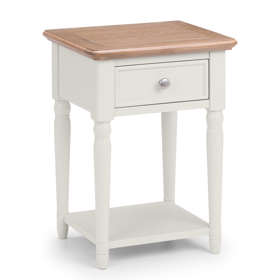 image 1 of Avignon 1 Drawer Lamp Table in Limed Oak and Grey