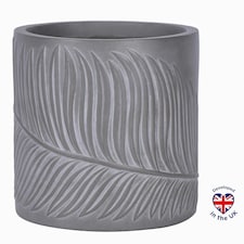 Leaf Embossed Brown Round Garden Planter D37 H37 cm, 39.8 ltrs Cap.