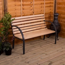 Garden Vida 3 Seater Slatted Garden Bench Outdoor Patio Seating