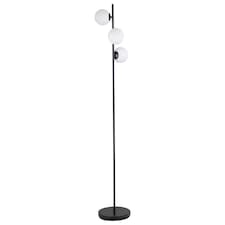 Black Floor Lamp with Opal Globe Shades | Black | Small | 1