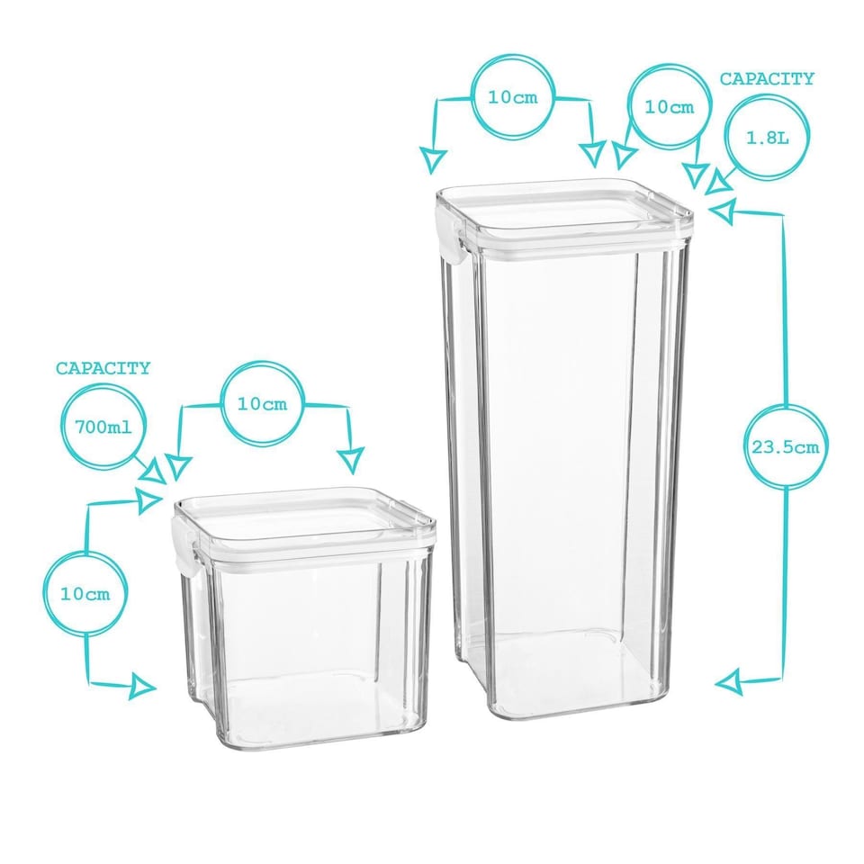 image 1 of Argon Tableware 16 Piece Food Storage Containers Set - 4 Sizes - Black