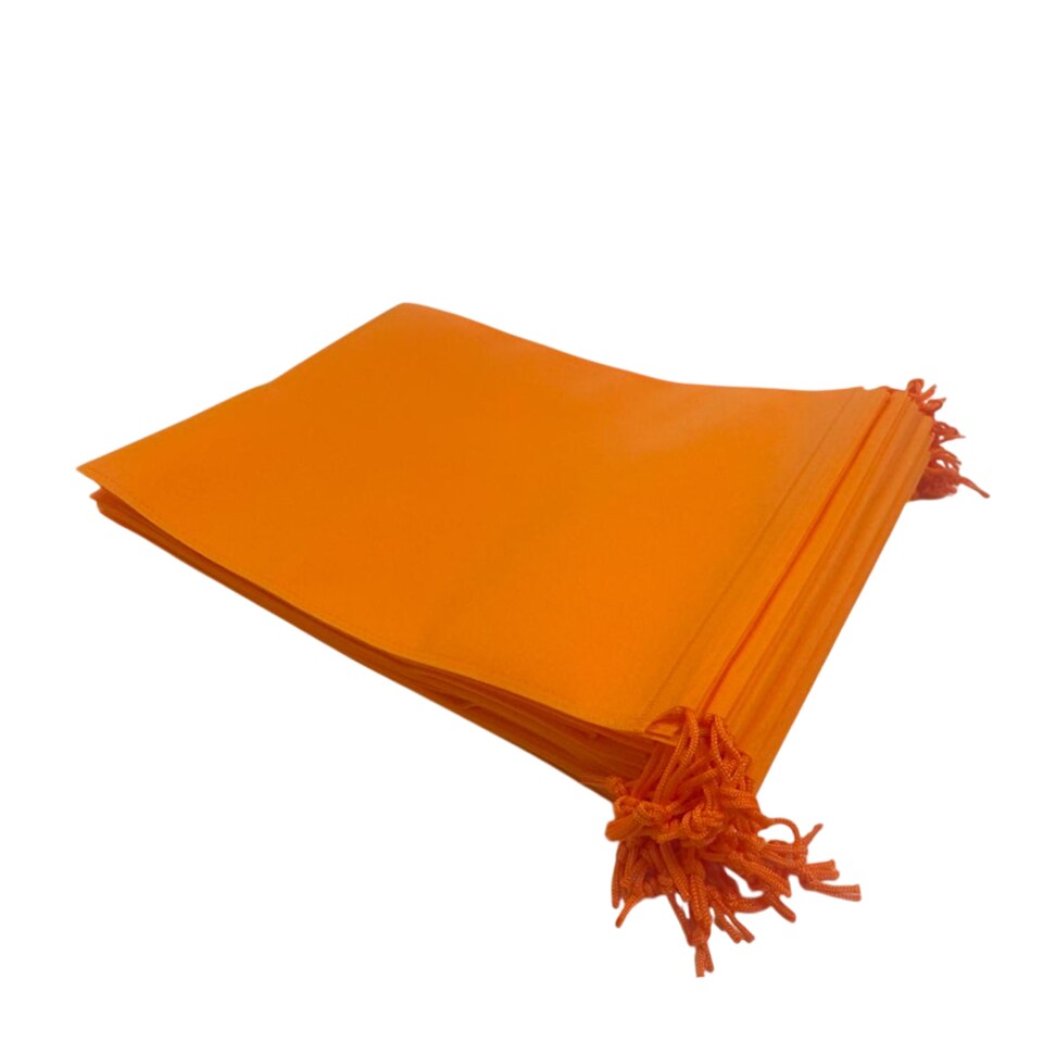 image 1 of Pack of 25 Orange Coloured 32x22cm Non-Woven Drawstring Bags | Orange