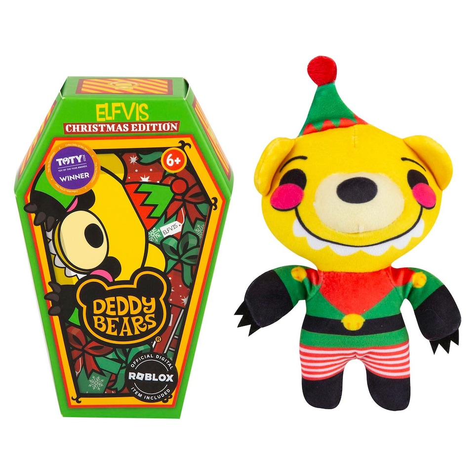 image 1 of PMS Deddy Bears Elfvis Plush Toy 14 x 15 x 8 cm, Green - Halloween Collectable