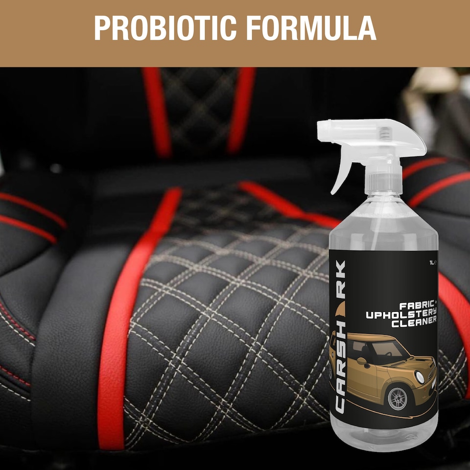 image 1 of CARSHARK Fabric & Upholstery Cleaner 1L - Safe on Car Interiors - Removes Tough Stains - No Dull Residue